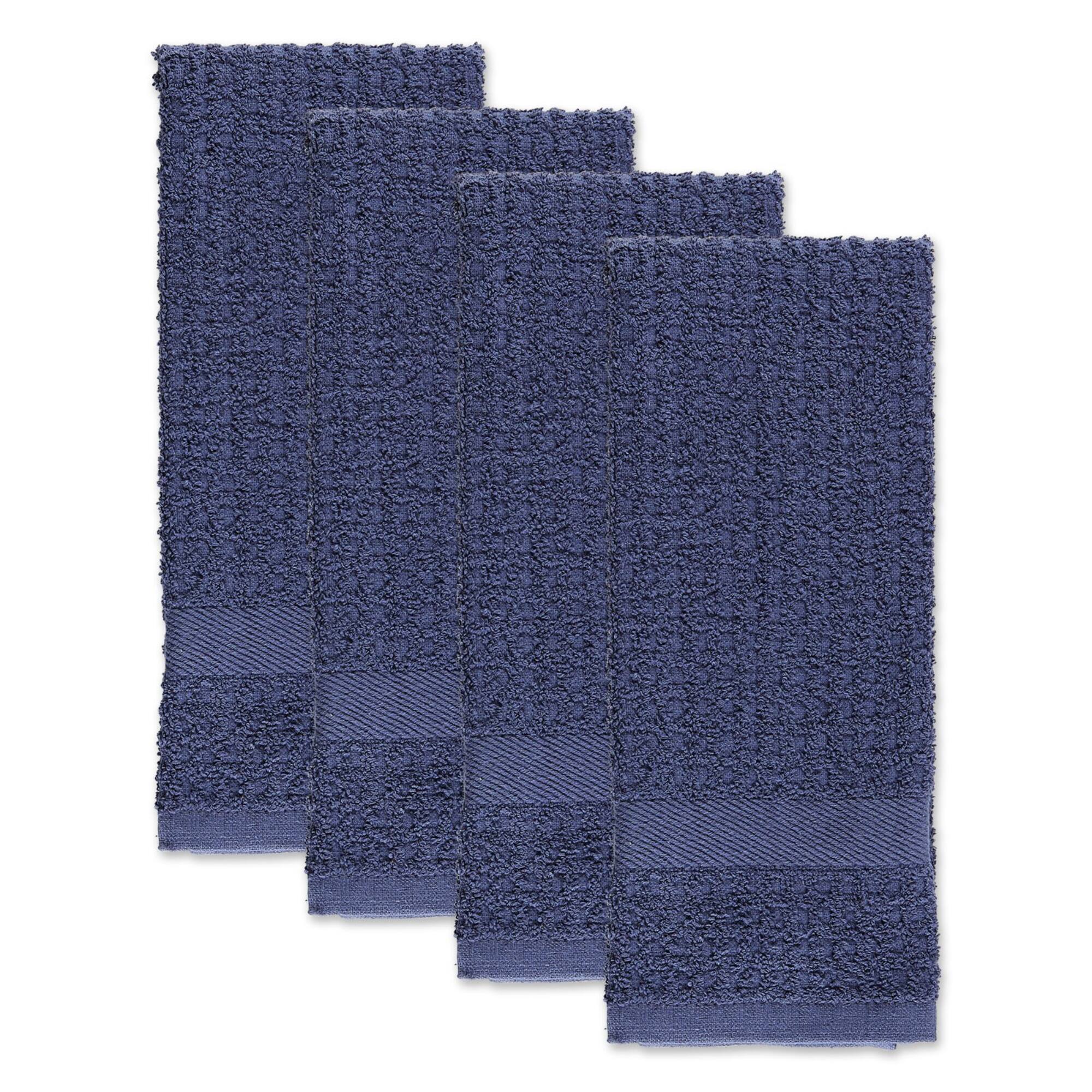 DII® Solid French Blue Waffle Terry Dishtowels, 4ct.